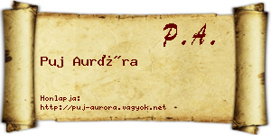 Puj Auróra névjegykártya